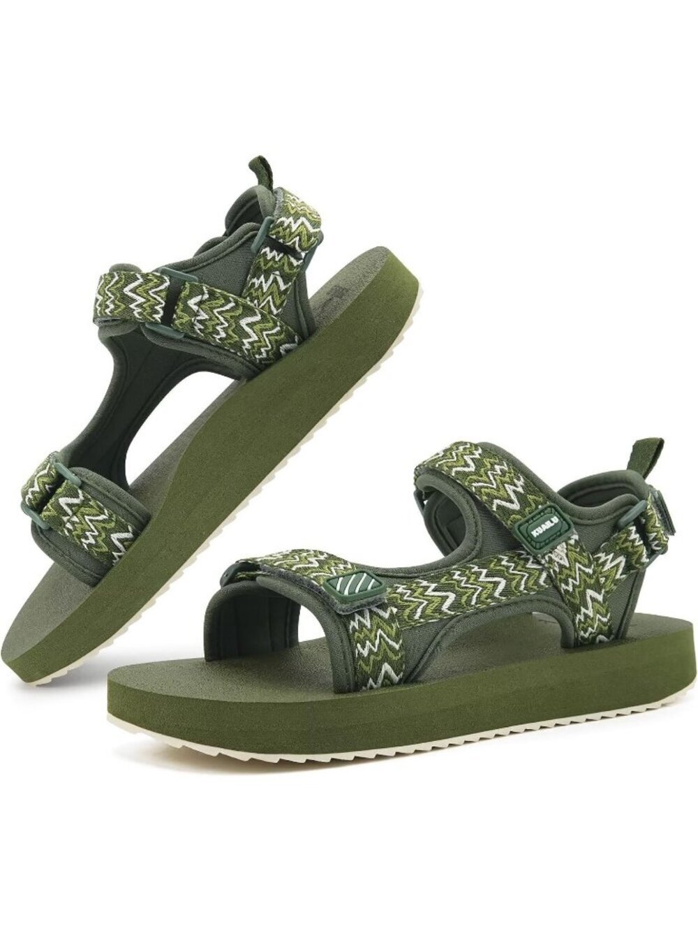 Women's Army Green Comfortable Arch Support Adjustable Strap Hiking Sandal Shoes - Picture 1 of 7